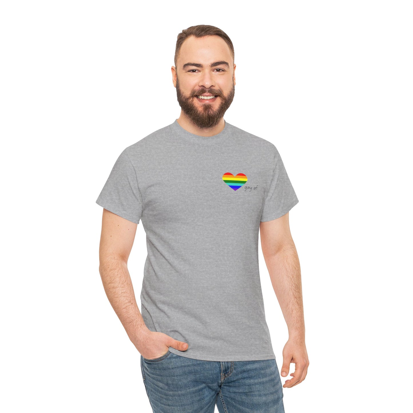 Pride  GAY AF T-shirt-Unisex Heavy Cotton  (many colours)