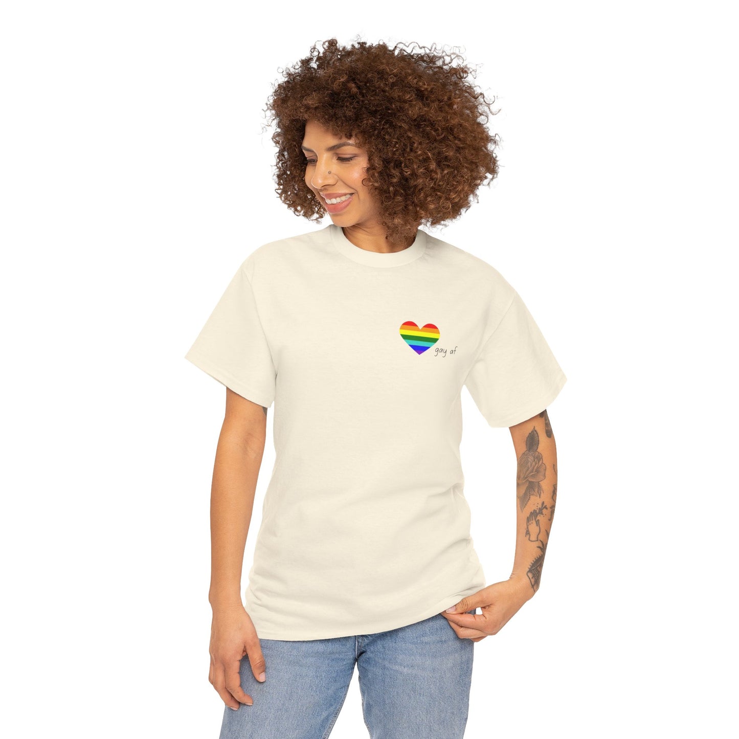 Pride  GAY AF T-shirt-Unisex Heavy Cotton  (many colours)