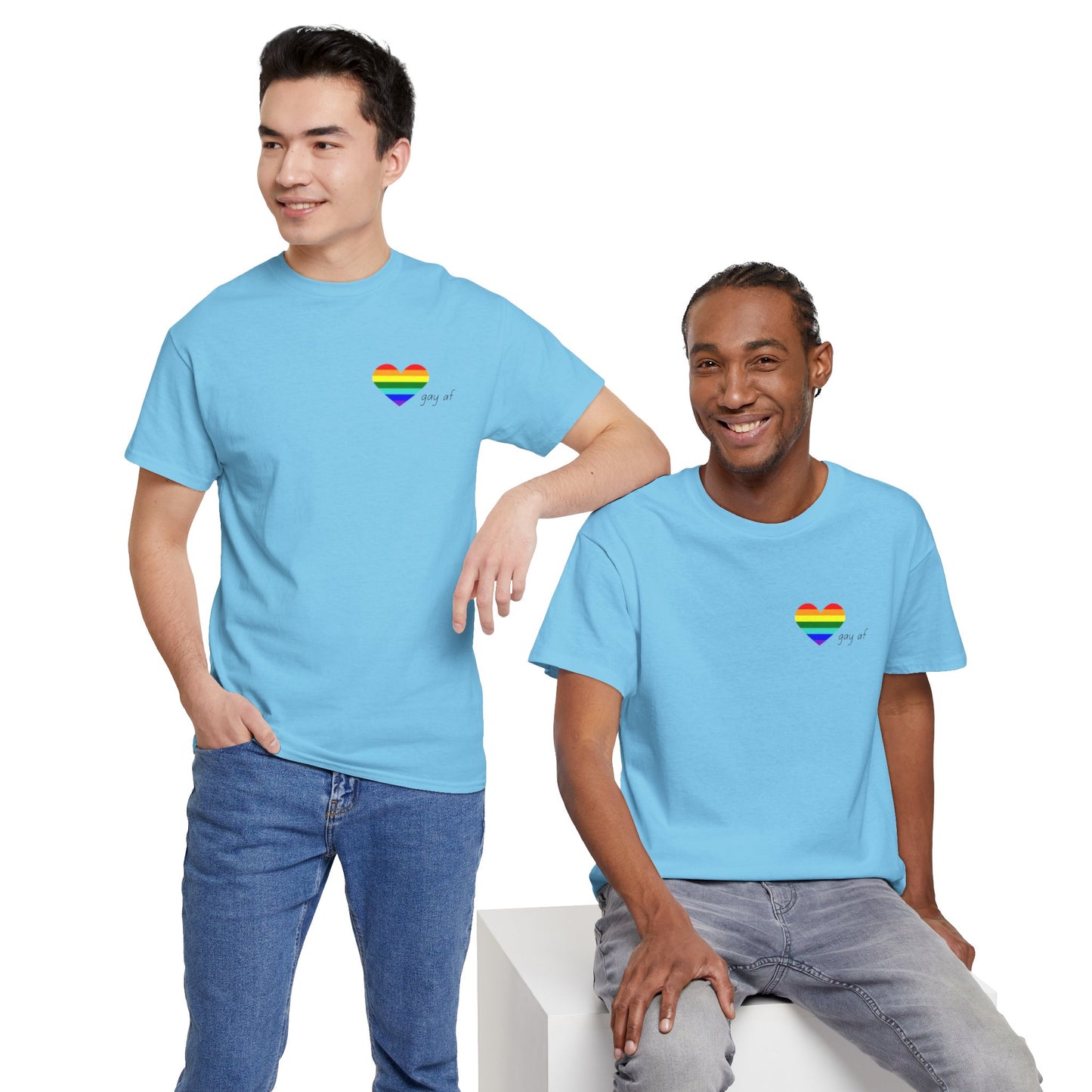 Pride  GAY AF T-shirt-Unisex Heavy Cotton  (many colours)