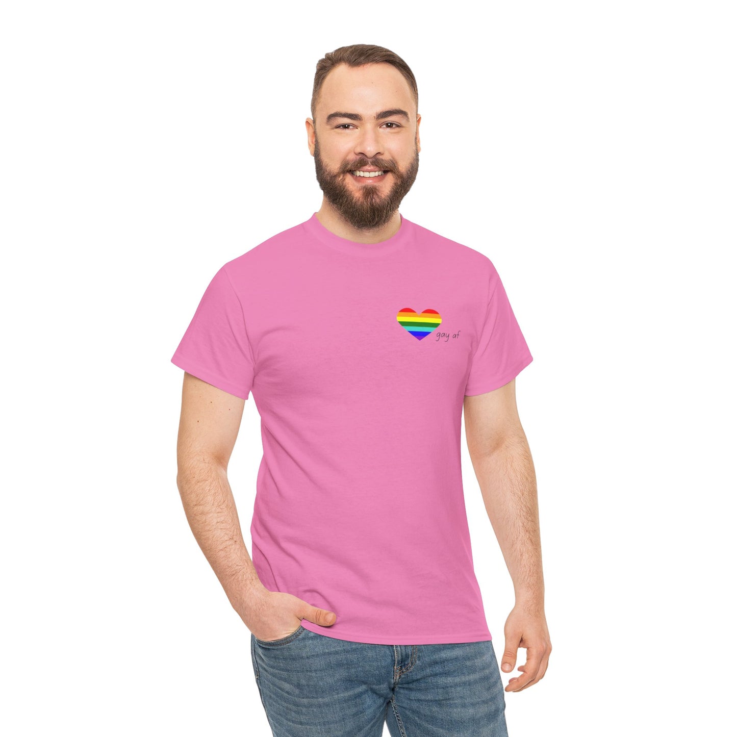 Pride  GAY AF T-shirt-Unisex Heavy Cotton  (many colours)