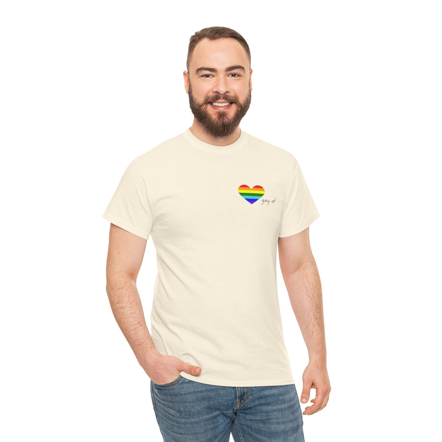 Pride  GAY AF T-shirt-Unisex Heavy Cotton  (many colours)