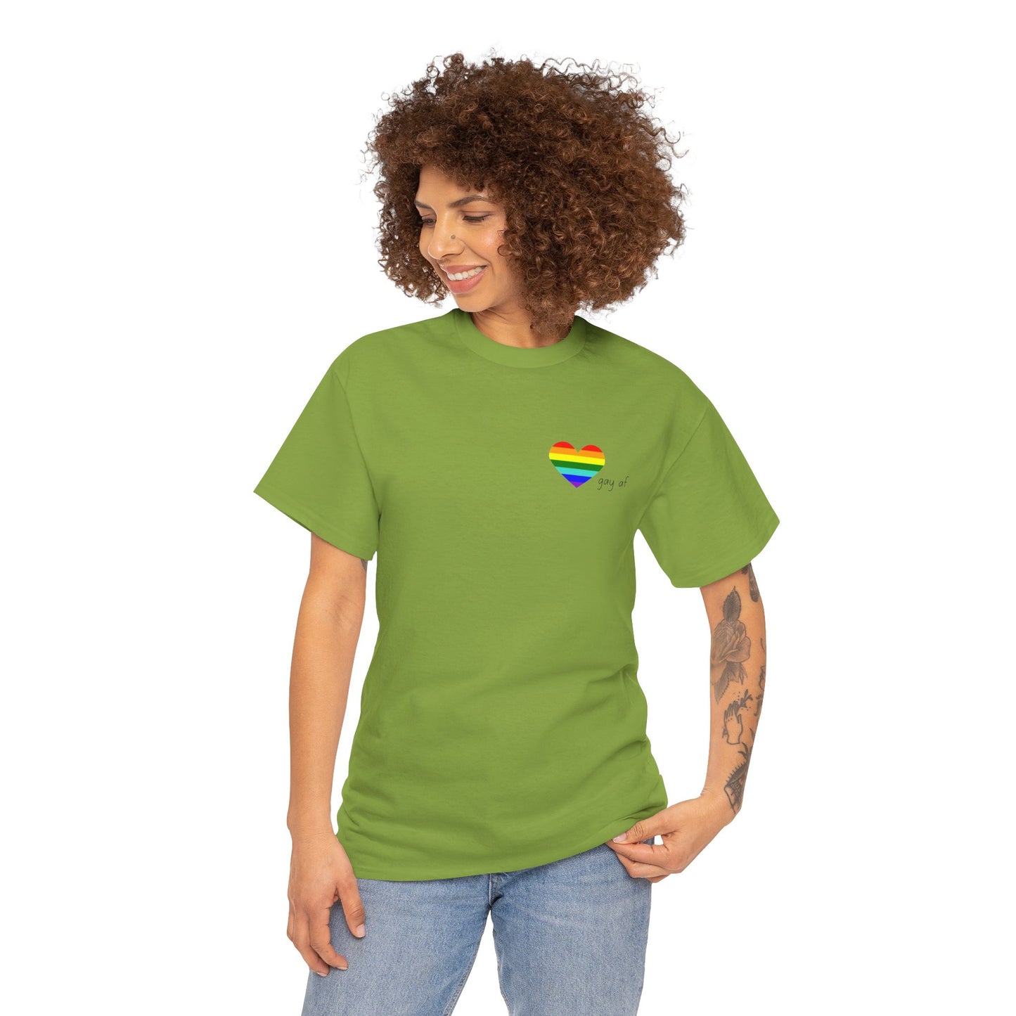 Pride  GAY AF T-shirt-Unisex Heavy Cotton  (many colours)