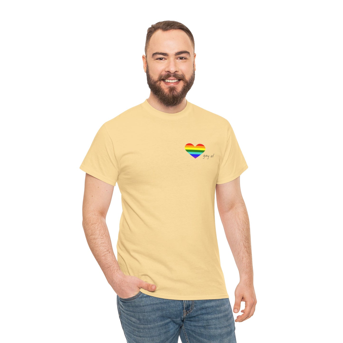 Pride  GAY AF T-shirt-Unisex Heavy Cotton  (many colours)