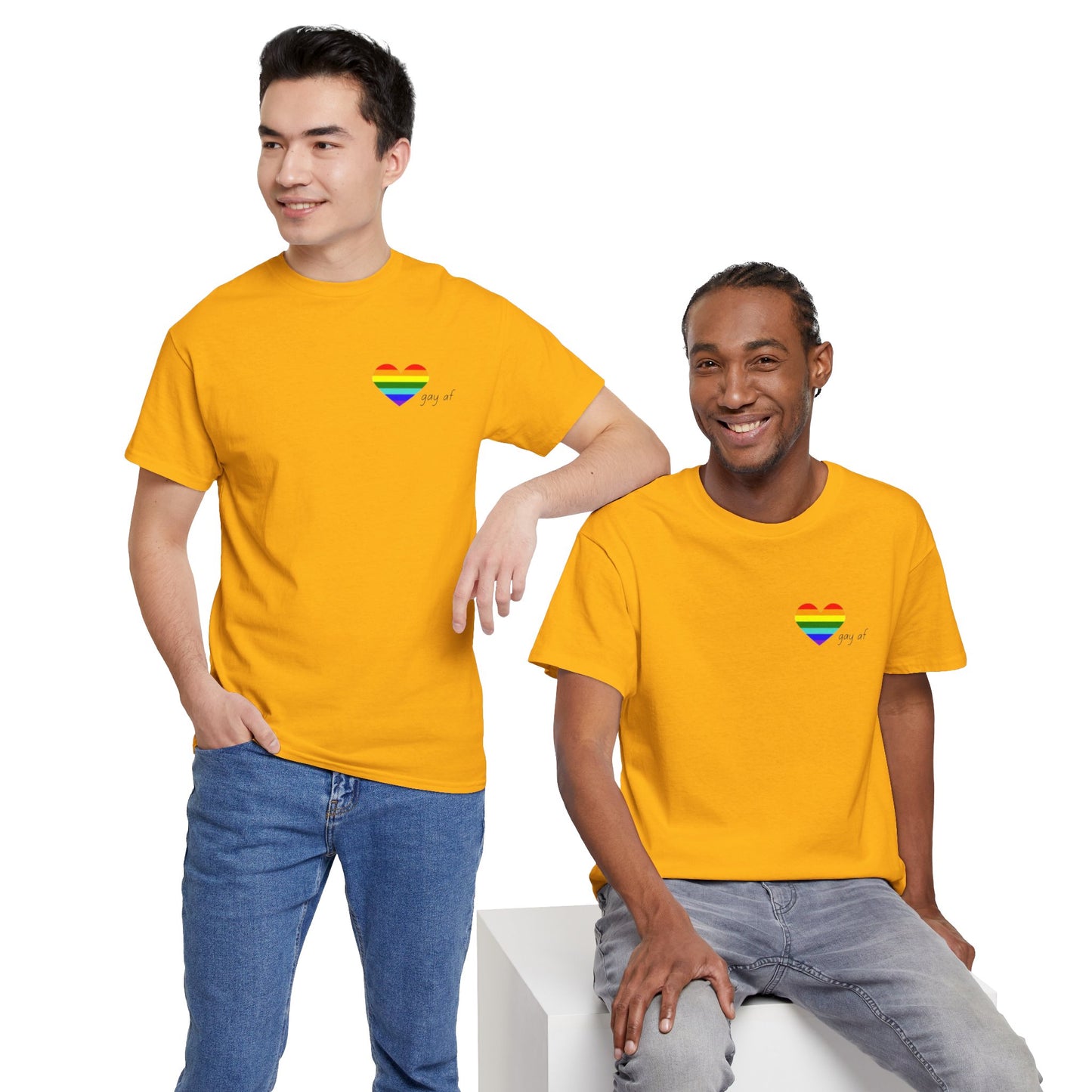 Pride  GAY AF T-shirt-Unisex Heavy Cotton  (many colours)