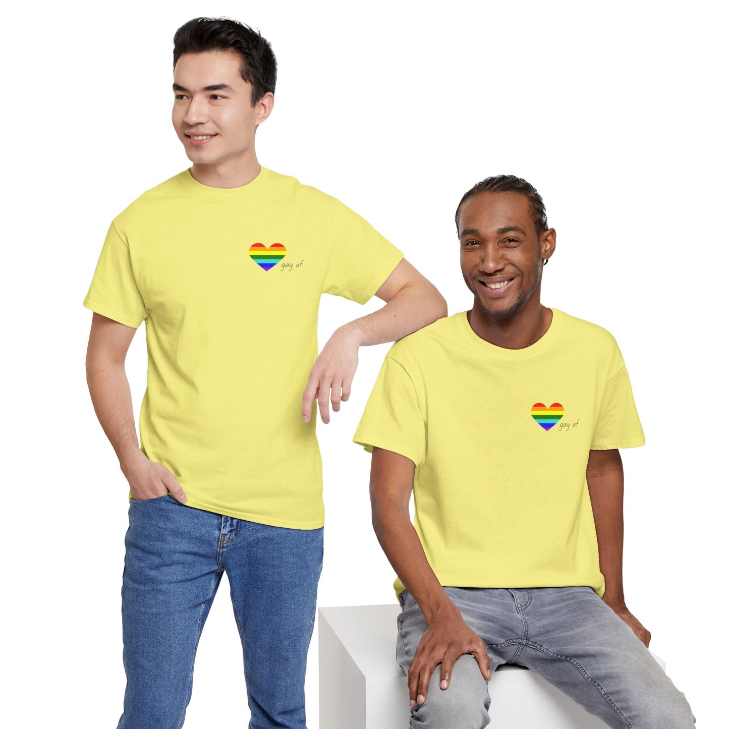 Pride  GAY AF T-shirt-Unisex Heavy Cotton  (many colours)