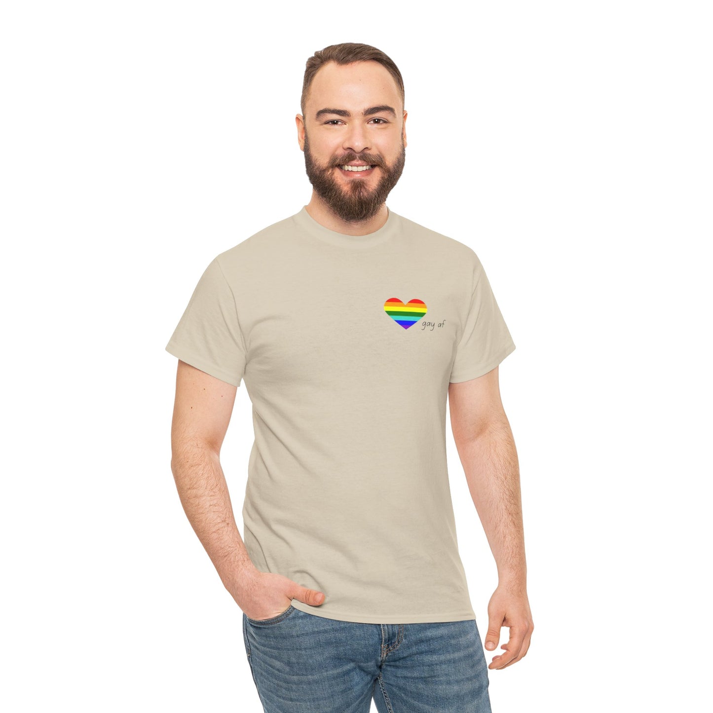 Pride  GAY AF T-shirt-Unisex Heavy Cotton  (many colours)