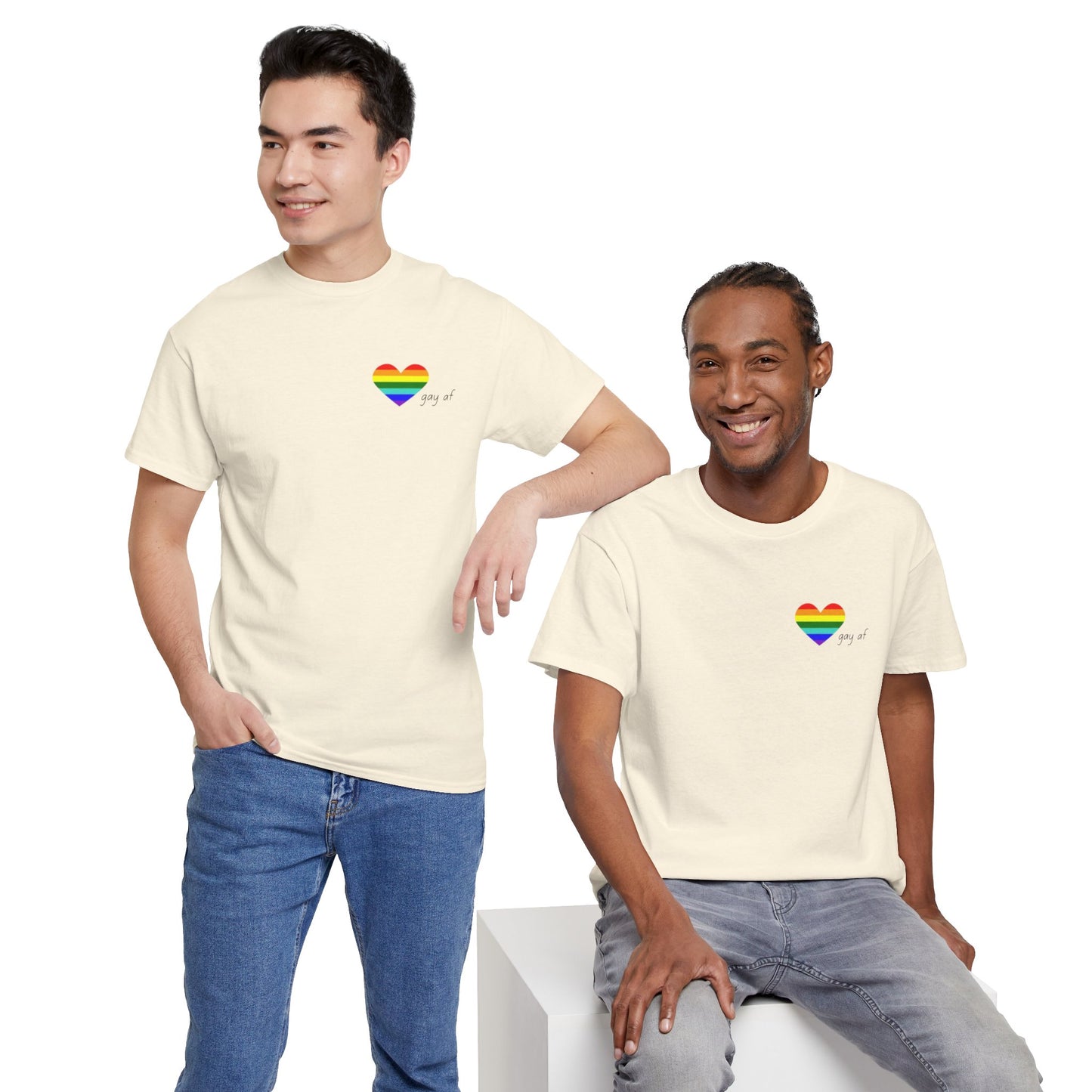 Pride  GAY AF T-shirt-Unisex Heavy Cotton  (many colours)