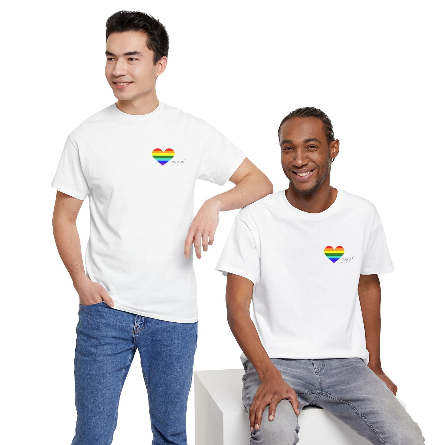 Pride  GAY AF T-shirt-Unisex Heavy Cotton  (many colours)