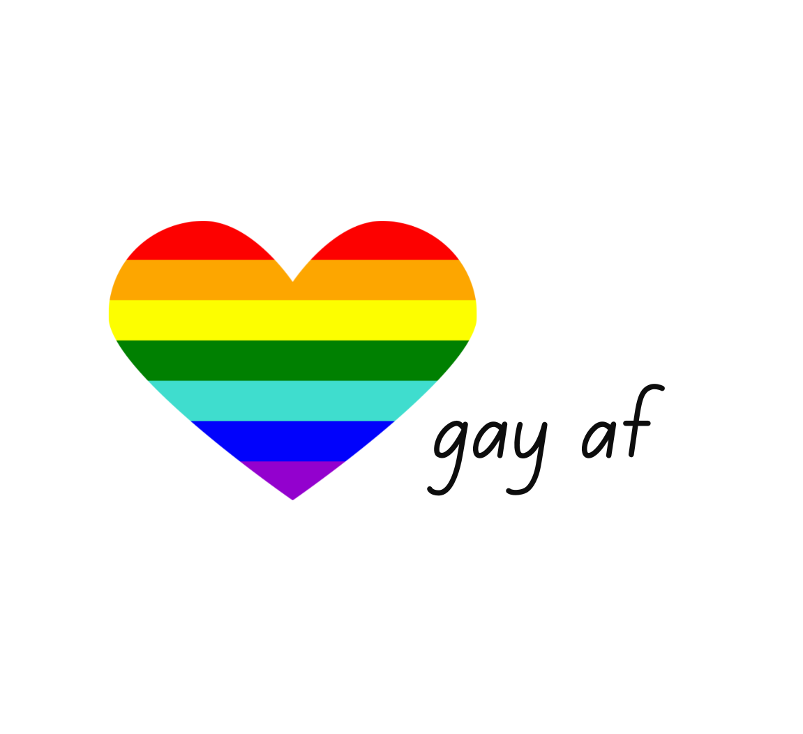 Pride  GAY AF T-shirt-Unisex Heavy Cotton  (many colours)